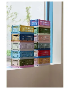 Hay Rangements-100% Recycled Collapsible Crate Rose poudré