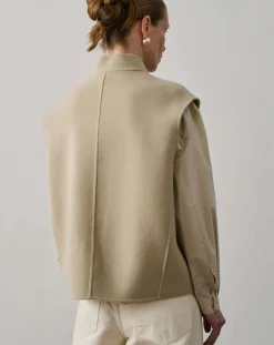 Soeur Vestes, Manteaux-Adeline Wool Sleeveless Jacket Craie