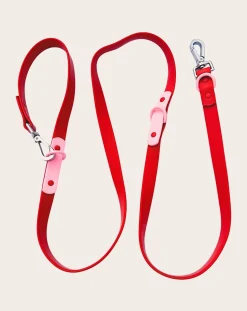 Approved by Fritz Accessoires Animaux-Adjustable dog leash Rouge cerise