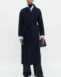 Filippa K Vestes, Manteaux-Alexa coat in wool and cashmere Bleu marine