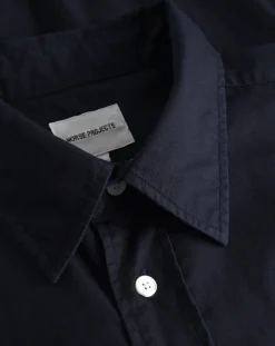 Norse Projects Chemises-Algo Twill shirt Bleu foncé