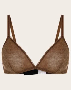 Momoni Lingerie, Chaussettes-Amethist Metallic Bra Tabac