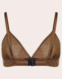Momoni Lingerie, Chaussettes-Amethist Metallic Bra Tabac