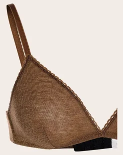Momoni Lingerie, Chaussettes-Amethist Metallic Bra Tabac