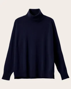 Bompard Pulls, Gilets-Ample Cashmere Roll Neck Sweater Bleu marine