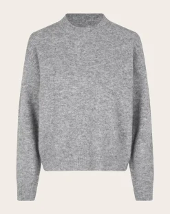 Samsoe Samsoe Pulls, Gilets-Anour round-neck sweater in wool and alpaca Gris
