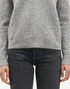 Samsoe Samsoe Pulls, Gilets-Anour round-neck sweater in wool and alpaca Gris