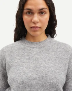 Samsoe Samsoe Pulls, Gilets-Anour round-neck sweater in wool and alpaca Gris