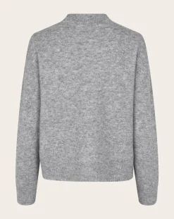 Samsoe Samsoe Pulls, Gilets-Anour round-neck sweater in wool and alpaca Gris