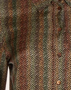 Momoni Blouses, Chemises-Arles Printed Silk Shirt Marron