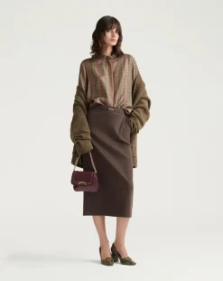 Momoni Blouses, Chemises-Arles Printed Silk Shirt Marron