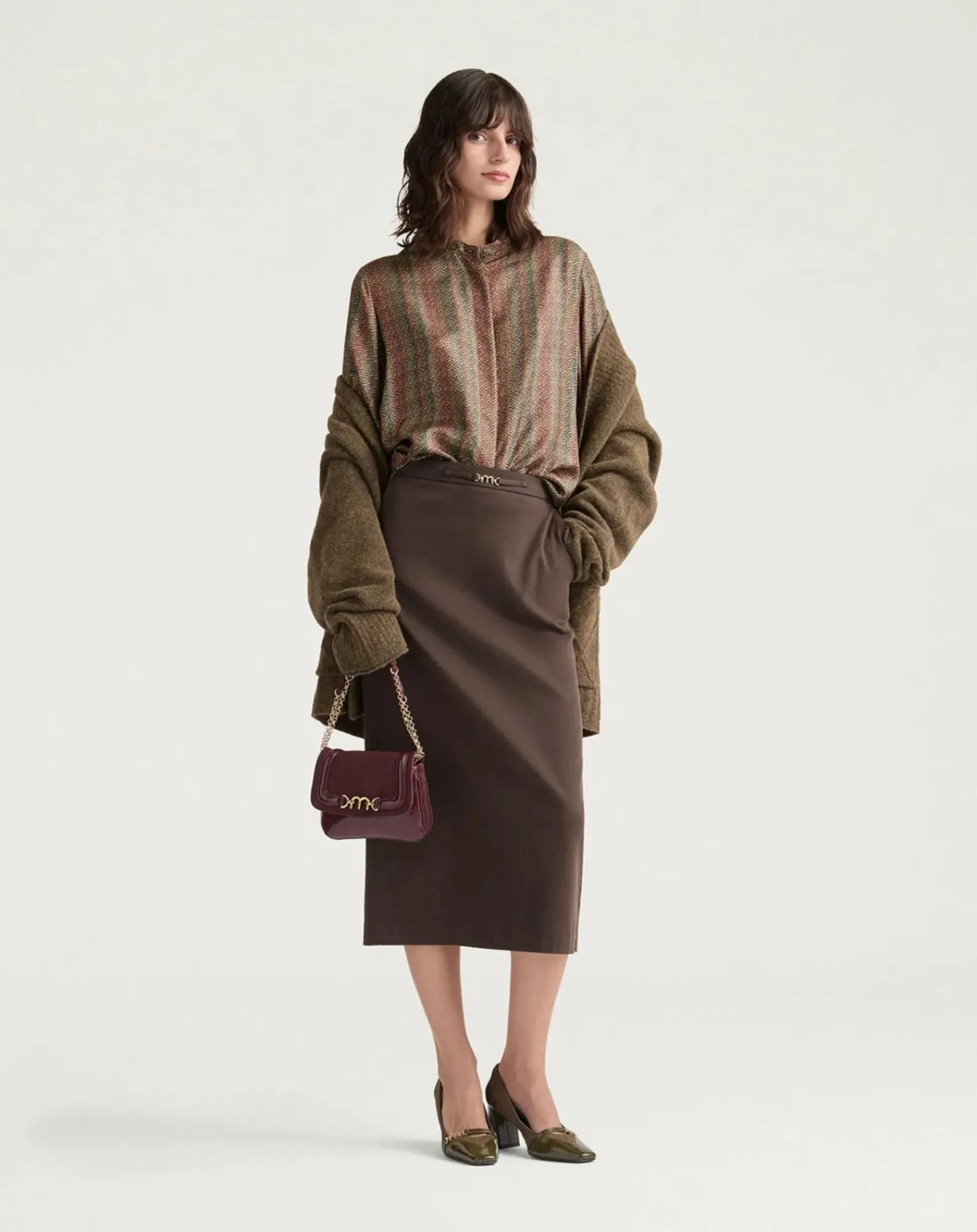 Momoni Blouses, Chemises-Arles Printed Silk Shirt Marron
