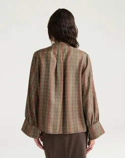 Momoni Blouses, Chemises-Arles Printed Silk Shirt Marron