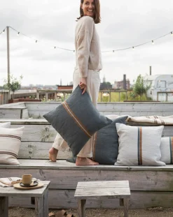 Libeco Coussins|Coussins-Atlas cushion cover Gris anthracite