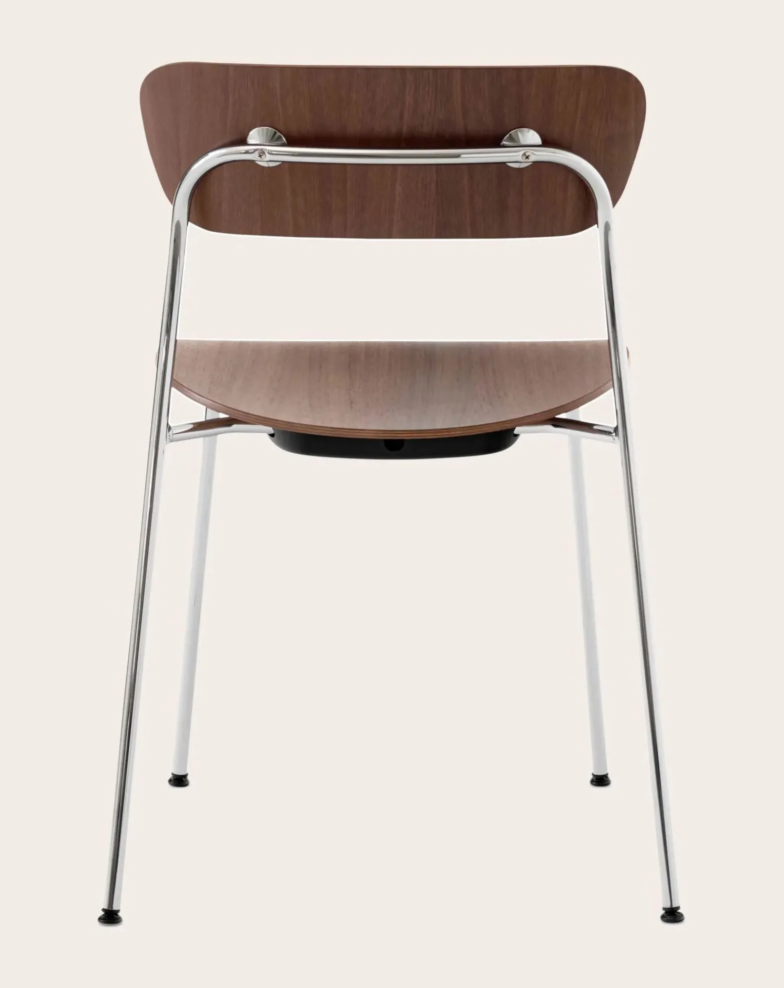& Tradition Chaises, Tabourets-AV1 Pavilion Chairs, Chrome Frame - Set of 2 Noyer
