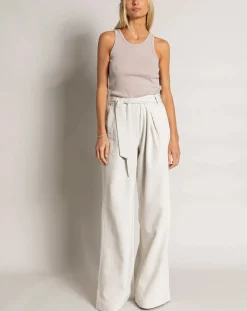 Smallable Woman Tee-Shirts, Tops-Ayla Organic Cotton Rib Tank Top Mastic