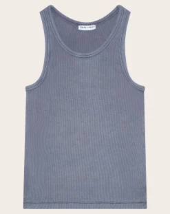Smallable Woman Tee-Shirts, Tops-Ayla Organic Cotton Rib Tank Top Gris charbon