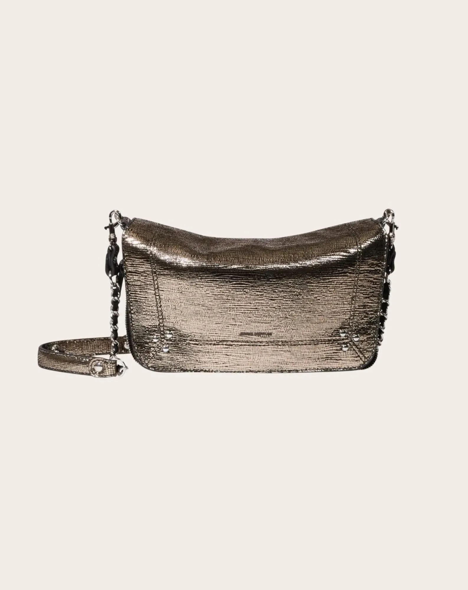Jérôme Dreyfuss Sacs À Bandoulière-Bag Bobi S Chèvre Lamé Champagne