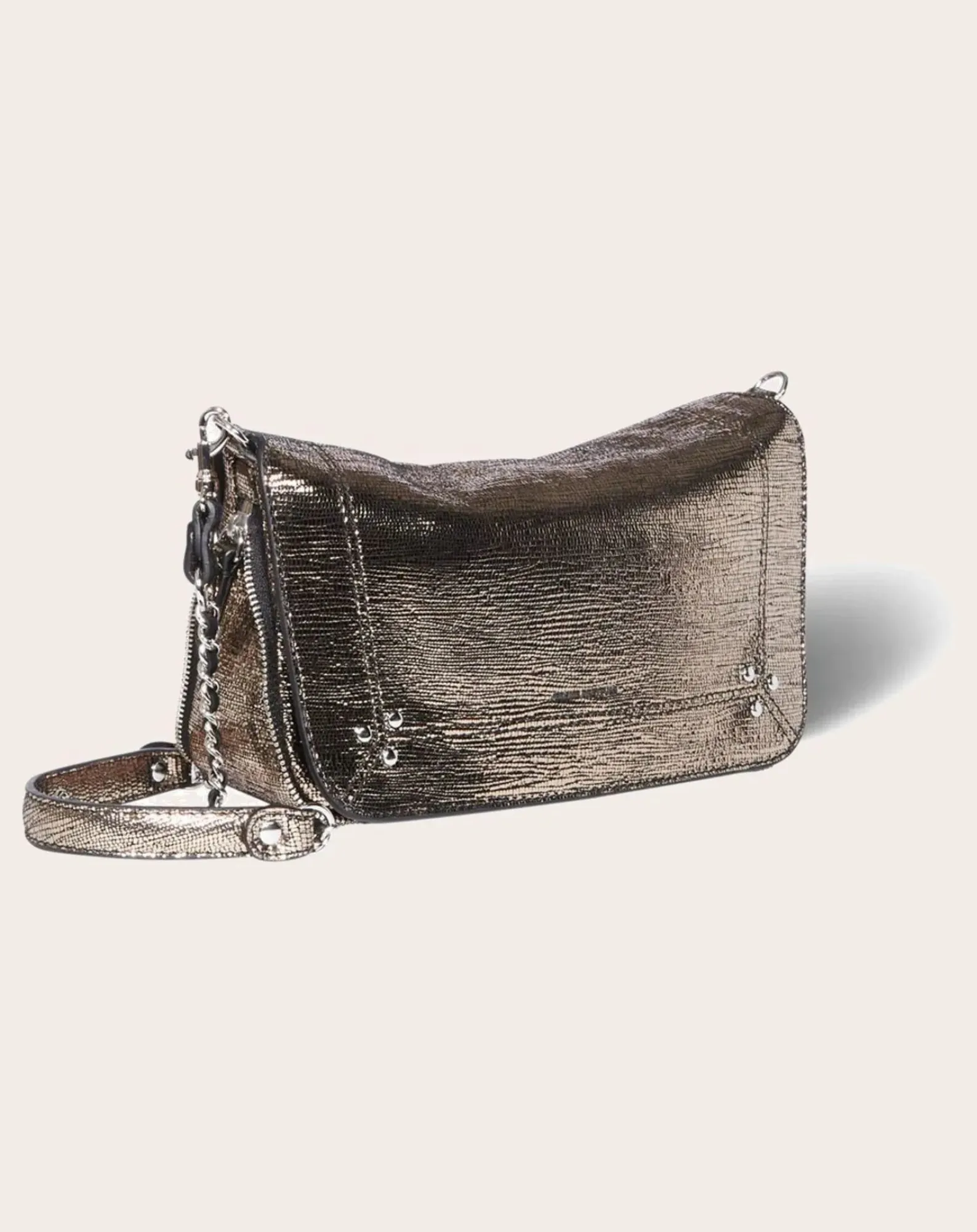 Jérôme Dreyfuss Sacs À Bandoulière-Bag Bobi S Chèvre Lamé Champagne