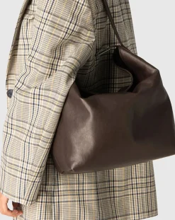 BY FAR Sacs À Bandoulière-Bag Maxi Bea Washed Leather Café