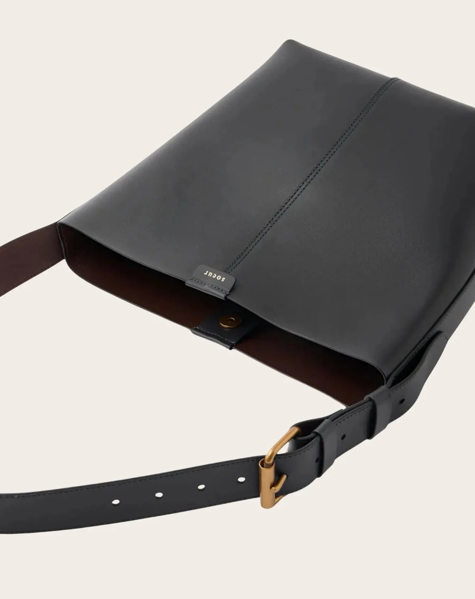 Soeur Sacs À Main-Bag Saudade Mini Cuir Bicolore Acier
