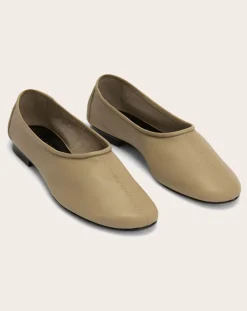 BY FAR Ballerines-Ballerinas Prudence Textured Leather Beige