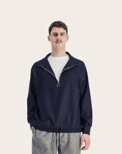 Parages Sweats-Battle Wool Sweatshirt Bleu marine