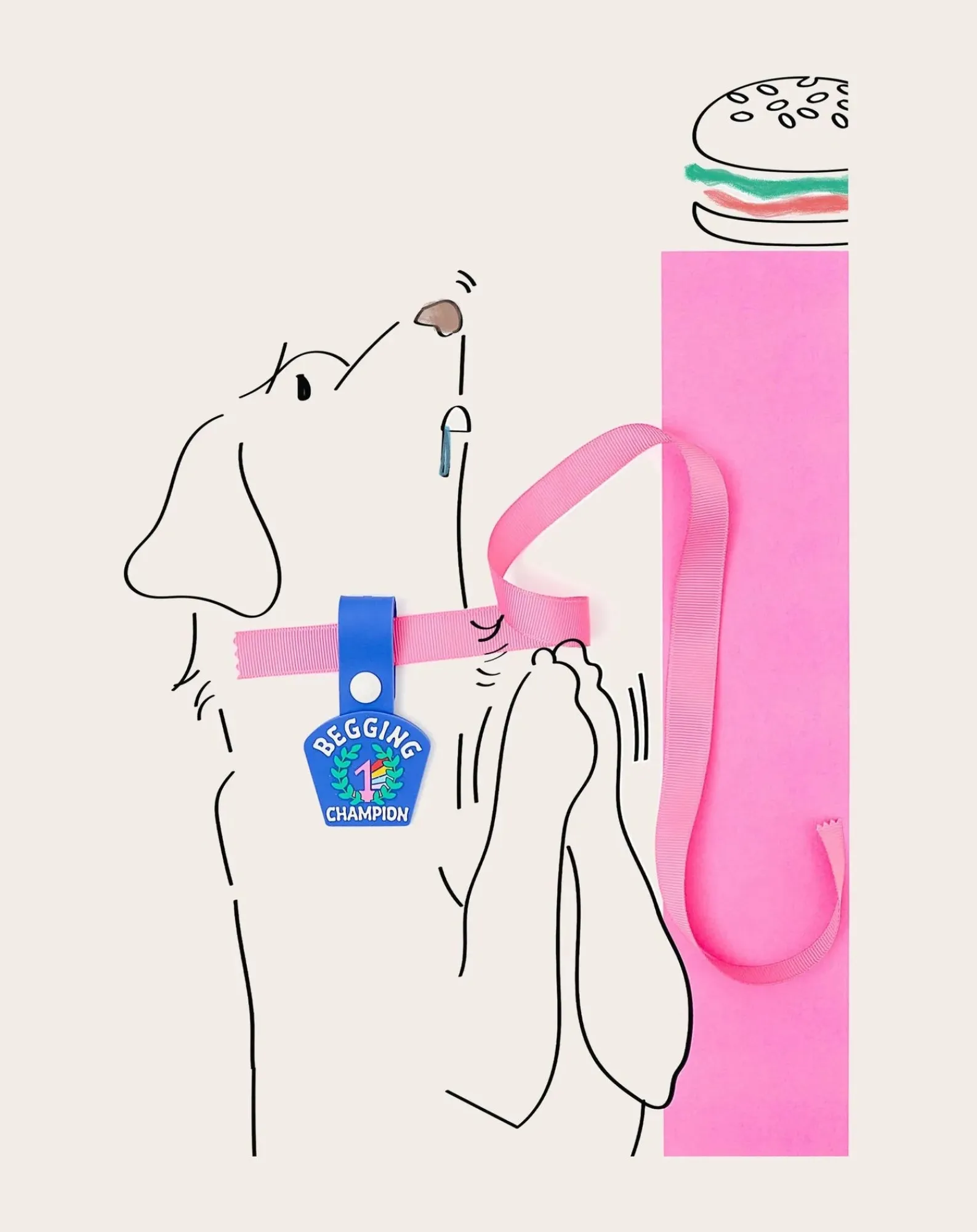 The Furry Folks Accessoires Animaux-Begging Champion medal Bleu