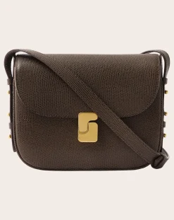 Soeur Sacs À Bandoulière-Bellissima Mini Lizard Embossed Grainy Leather Bag Vert olive