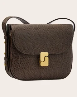 Soeur Sacs À Bandoulière-Bellissima Mini Lizard Embossed Grainy Leather Bag Vert olive