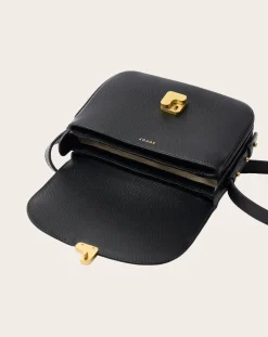 Soeur Sacs À Bandoulière-Bellissima Mini Lizard Embossed Grainy Leather Bag Noir