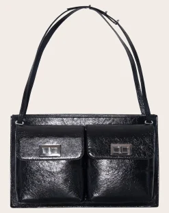 BY FAR Sacs À Main-Billy Textured Leather Bag Noir