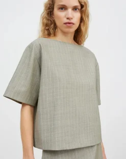 Skall Studio Blouses, Chemises-Blond Striped Wool Blouse Gris clair