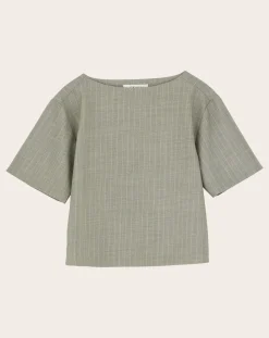 Skall Studio Blouses, Chemises-Blond Striped Wool Blouse Gris clair