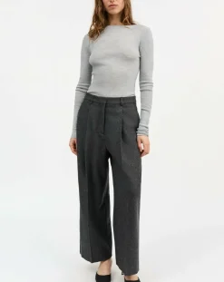 Skall Studio Pantalons, Jeans-Bob Pants Recycled Wool Gris foncé