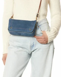 Jérôme Dreyfuss Sacs À Bandoulière-Bobi S bag Velvet crust Bleu jean