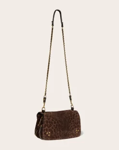 Jérôme Dreyfuss Sacs À Bandoulière-Bobi Velvet Leopard Bag Marron