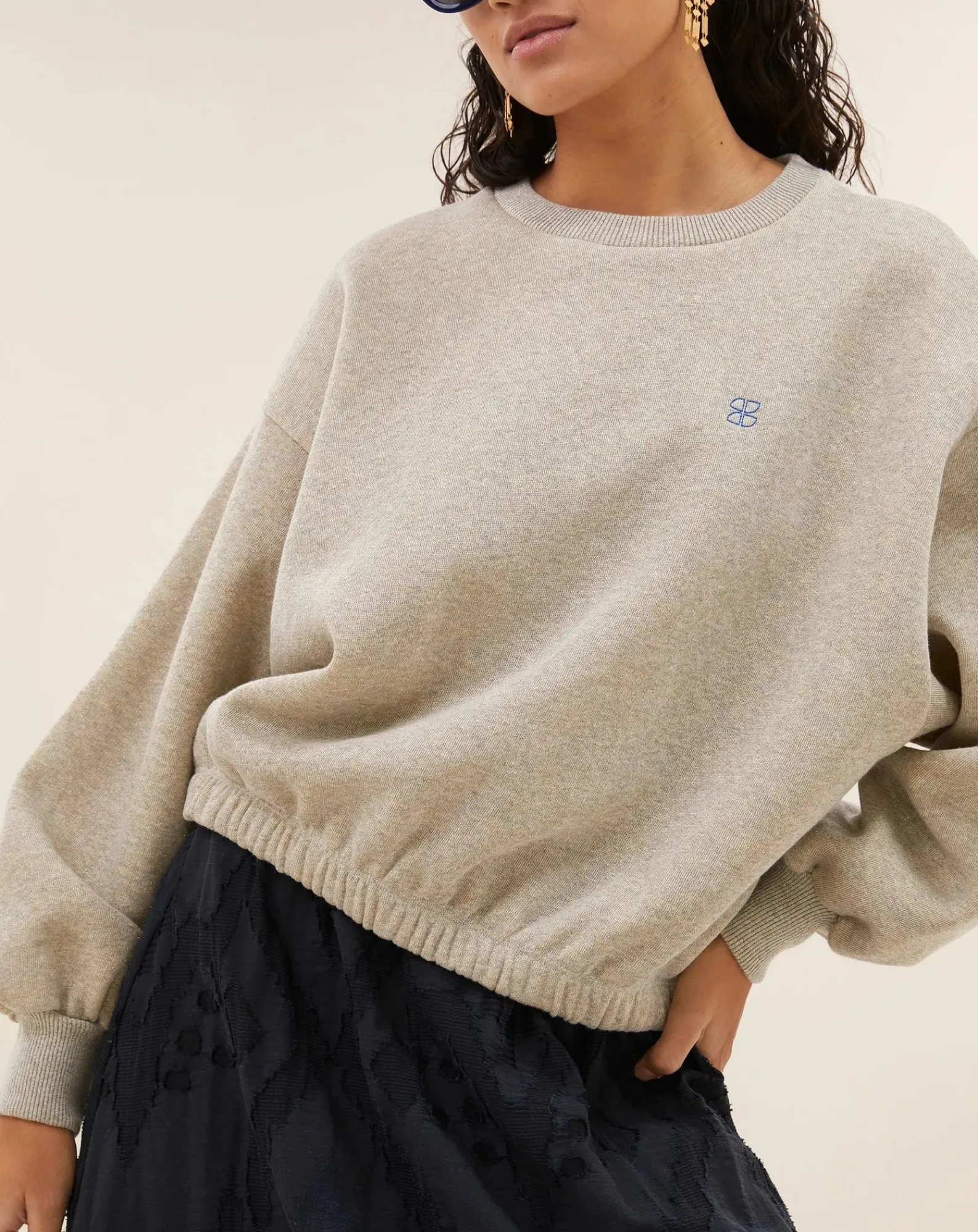 By Bar Pulls, Gilets-Bodil Metallic Sweatshirt Doré