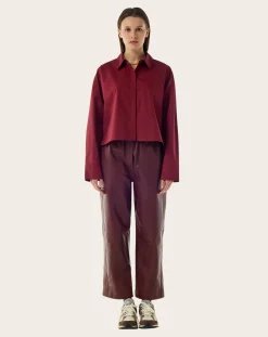 BELLEPIECE Pantalons, Jeans-Bonita Leather Pants Bordeaux