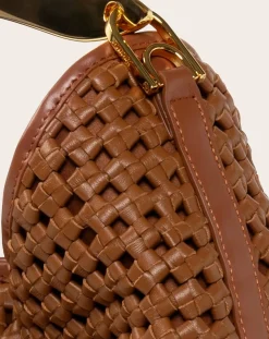 Elleme Sacs À Main-Boomerang Braided Leather Bag Cognac