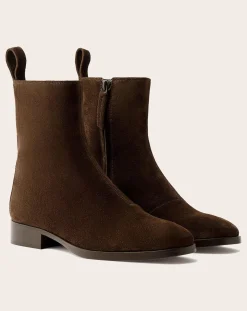 Soeur Boots, Bottes-Boots West Croûte de Cuir Marron