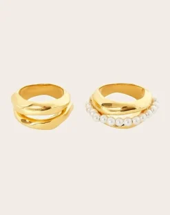 Misho Bagues-Bora Bora Layering Rings Doré