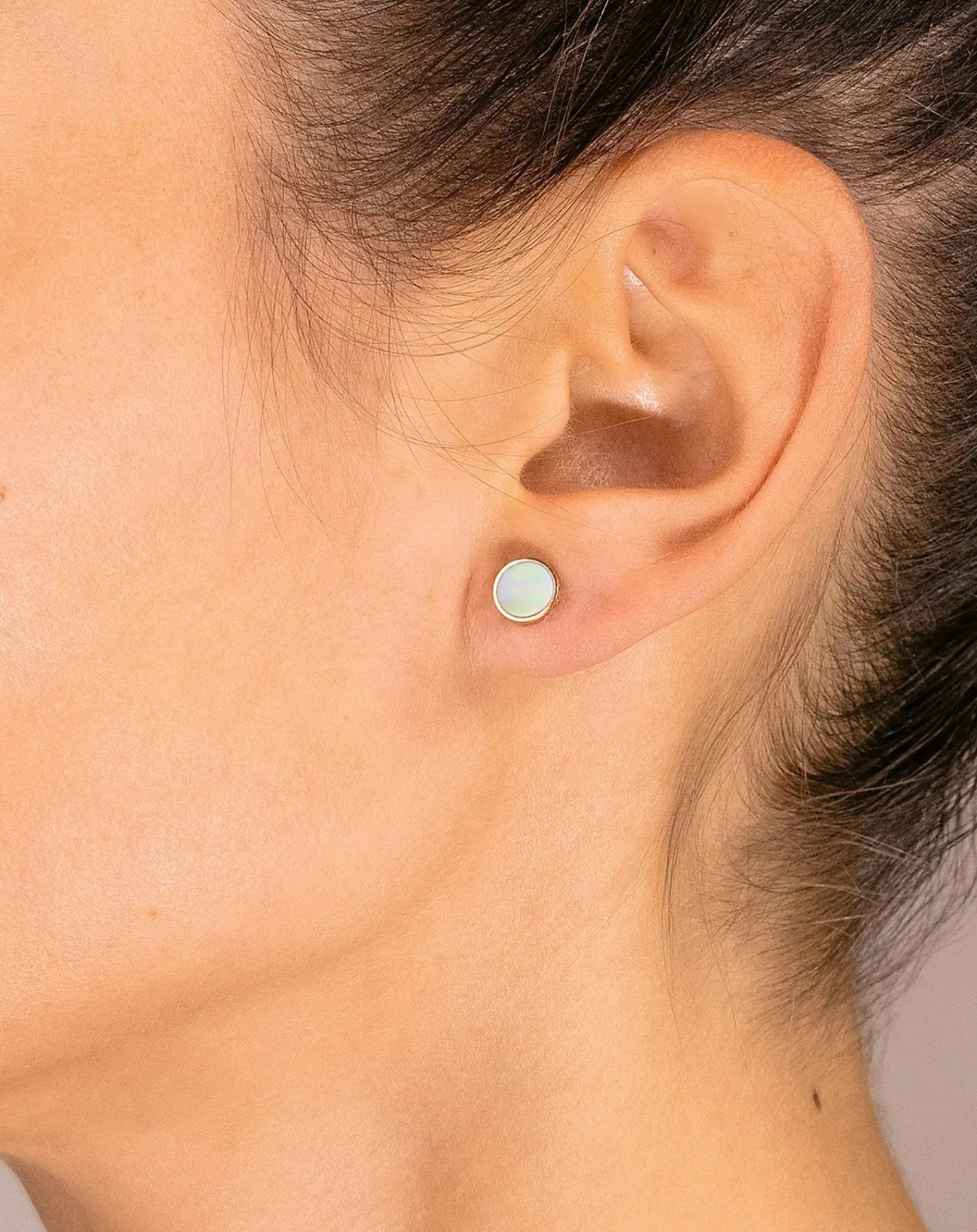 Ginette NY Boucles D'Oreilles-Boucles d'Oreilles Disc Ever Nacre Rose