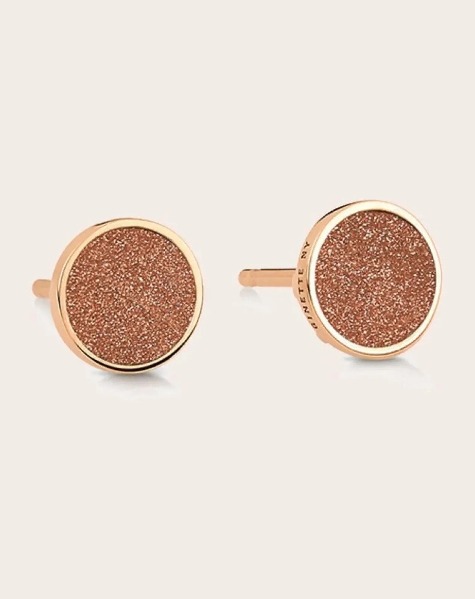 Ginette NY Boucles D'Oreilles-Boucles d'Oreilles Disc Ever Gold Sandstone