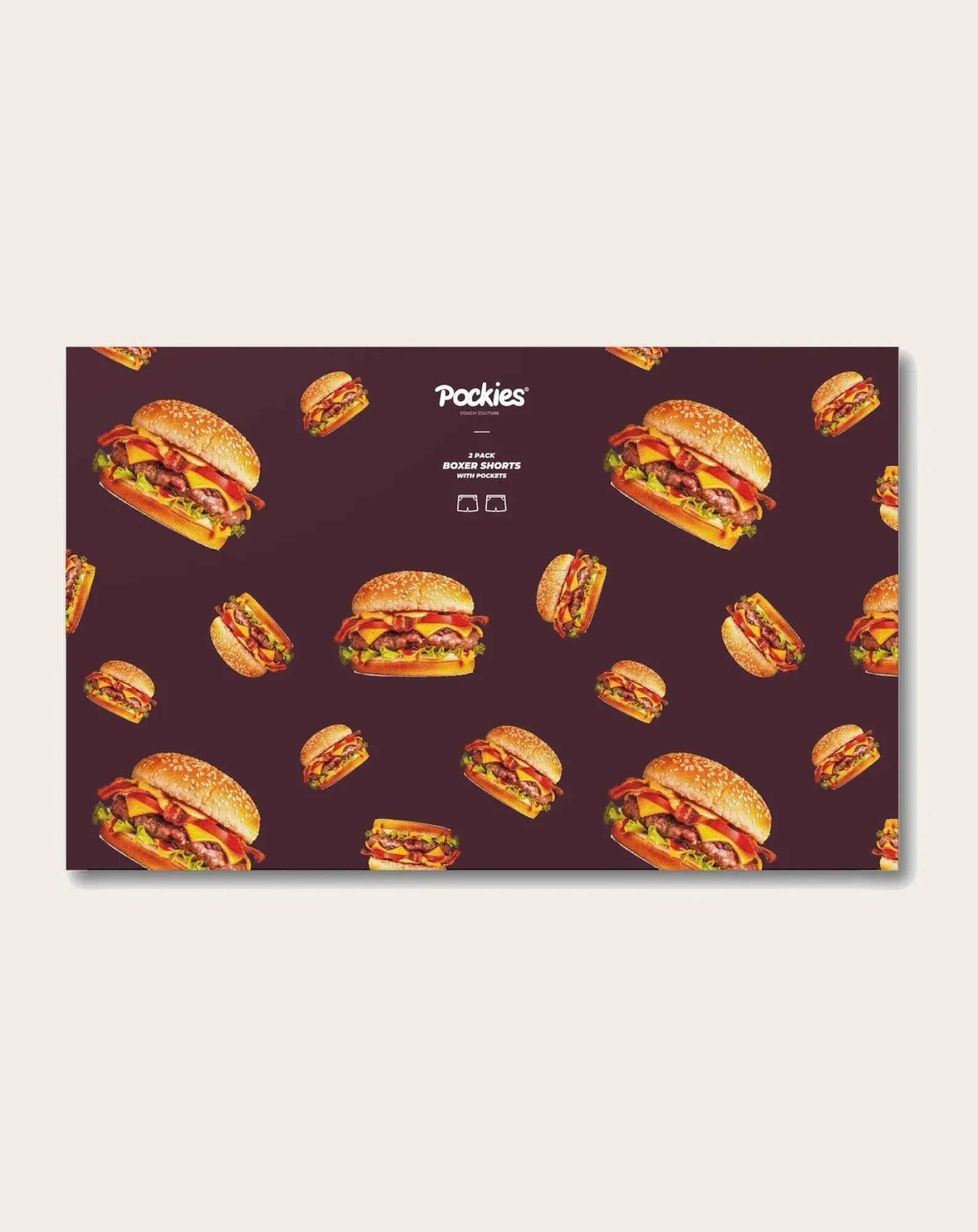 Pockies Chaussettes, Sous-Vêtements-Boxers Burger Pack 2 Organic Cotton Rouge