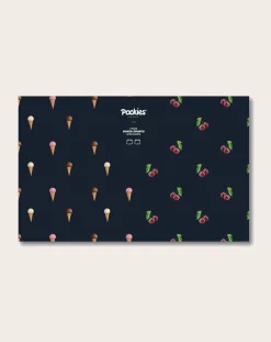 Pockies Chaussettes, Sous-Vêtements-Boxers Icecream/Cherry Pack 2 Organic Cotton Rouge