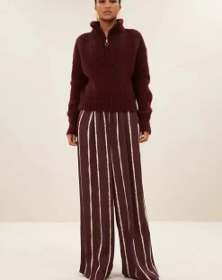 By Bar Pulls, Gilets-Boxy Beau sweater Bordeaux