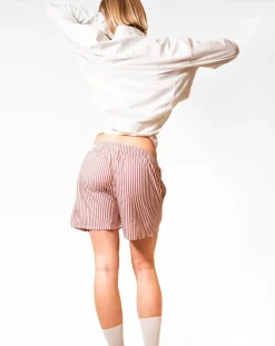 Pockies Chaussettes, Sous-Vêtements-Boyfriend Striped Organic Cotton Boxers Rose