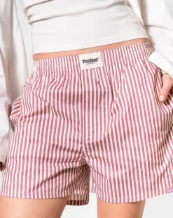 Pockies Chaussettes, Sous-Vêtements-Boyfriend Striped Organic Cotton Boxers Rose