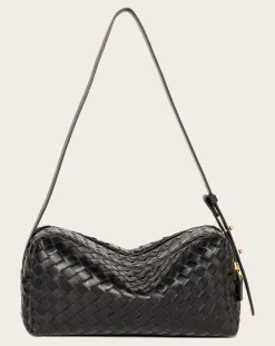 Elleme Sacs À Main-Braided Leather Pencil Bag Noir